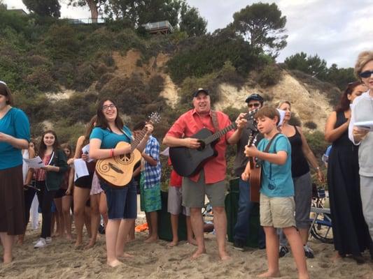 Tashlich at the beach on Rosh Hashana