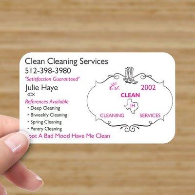 Services offered by Clean Cleaning Services.