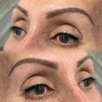 Powder brows fade 20 to 30% from your initial service. 6 to 8 week touchup is required to add the finishing touches