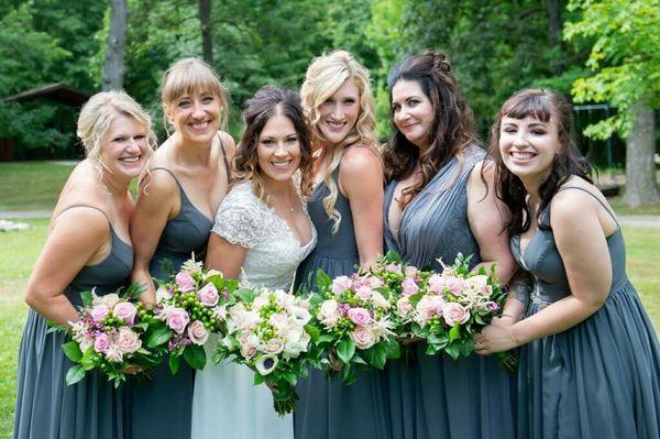 Beautiful on-site wedding hair for this bunch of babes today!