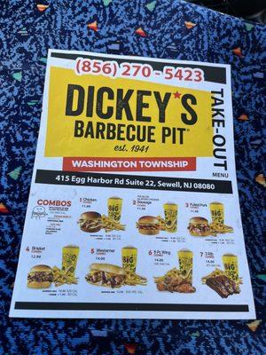 Dickey's bbq menu