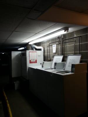 Laundry facility. 3 washers, 2 dryers for 24 units. Urine and fecal water have been known to leak into the machines.