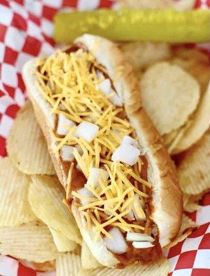 Loaded foot long hot dog w chips, Island eats food truck, Adventure Island, Tampa