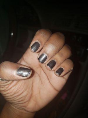 Regular nails. **Note** I messed up the thumb nail. Not the salons fault..