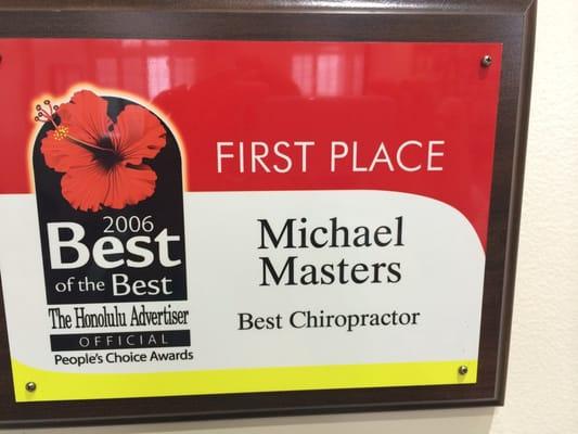 Dr. Michael Master is amazing chiropractor.  If you're  in pain, he's the guy. Call 4 an appointment. Tell them Robyn sent you.