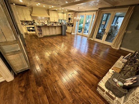 Hardwood floor refinishing