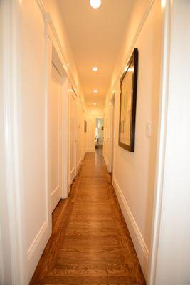 New flooring with all new LED lights always brightens up the hallway.