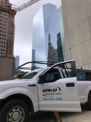 AMP Truck making a delivery in S.F.