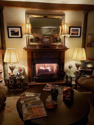 Sitting room with fireplace