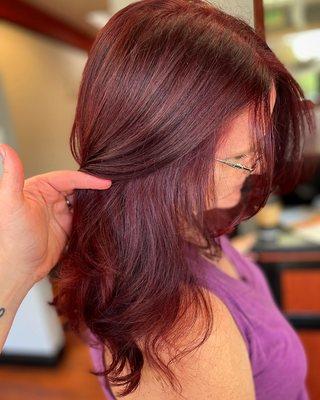 Red- Violet Haircolor