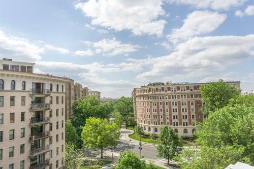 View to the south from the roof deck.