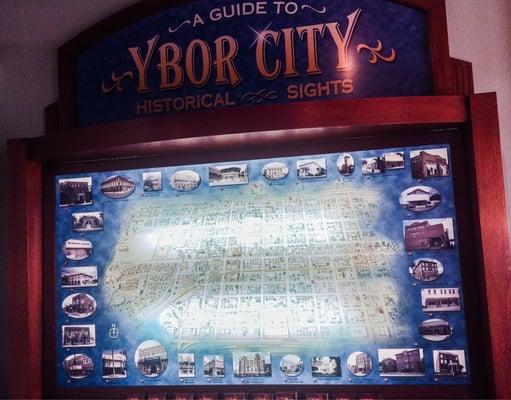 lit up map of entire Ybor with POI