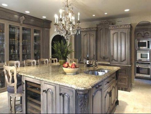 Repaired and painted cabinets