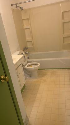 Studio apartment bathroom