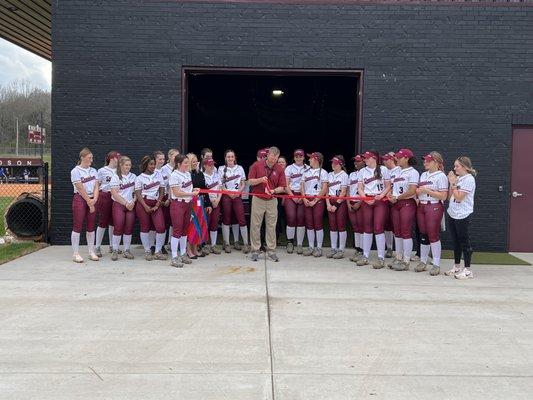 Ribbon cutting for our brand new softball facility. Athletic Director Kevin Harper led the ceremony.