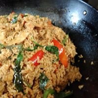 Spicey fried rice with basil. The Plains Market.  "The best Thai outside of Thailand".