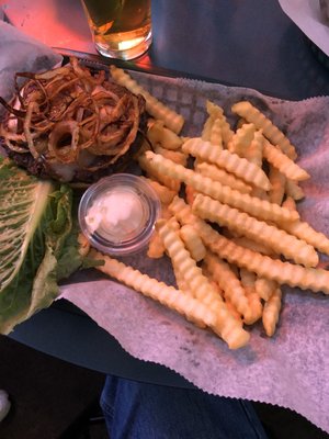 Burger and fries