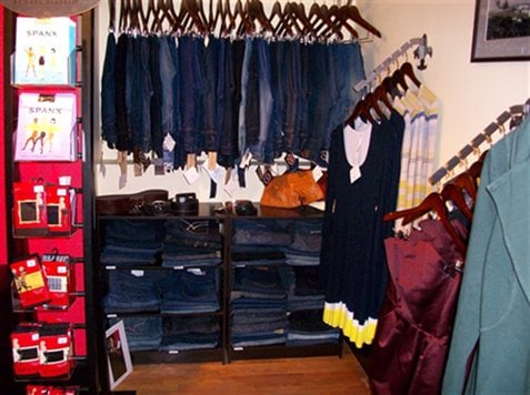 The Denim Corner of the store.