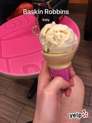 Look at the small size of this nearly four dollar scoop of ice cream.