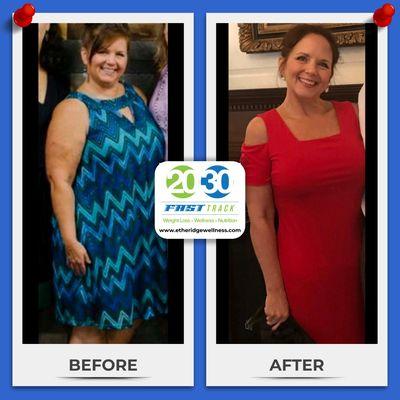 She has lost 66 pounds over the past year and feels amazing!