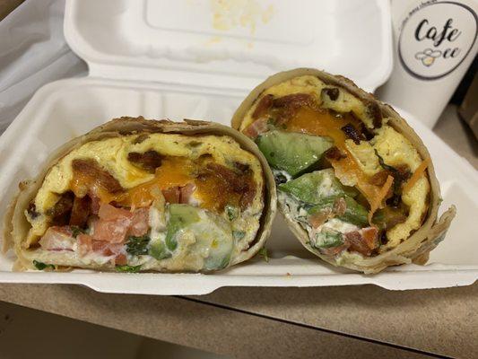 Inside Breakfast Burrito, sooo good! $13