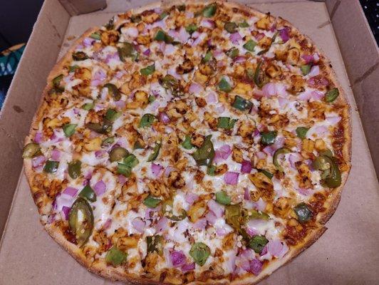 Manchurian chicken pizza