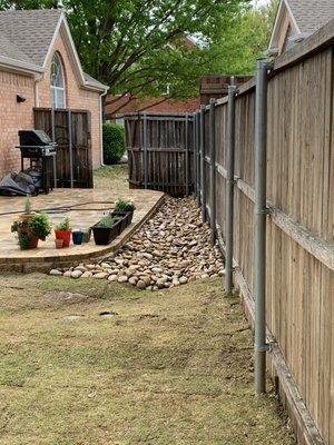 Installed rock and some new grass