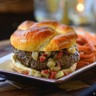 Teriyaki Burgers with Pineapple Salsa