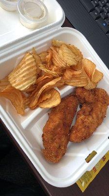 Buttermilk Chicken Tenders and Homemade Chips