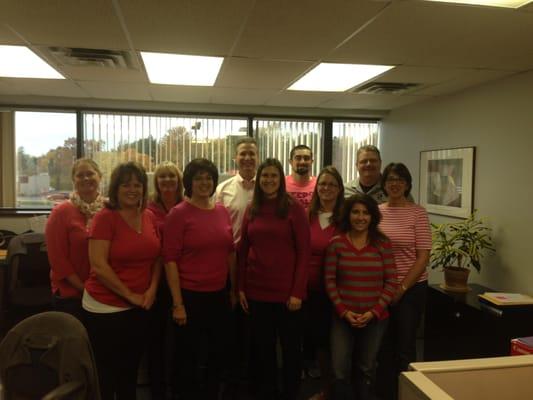 We at LMR are proud to wear pink and donate to help find a cure for breast cancer.