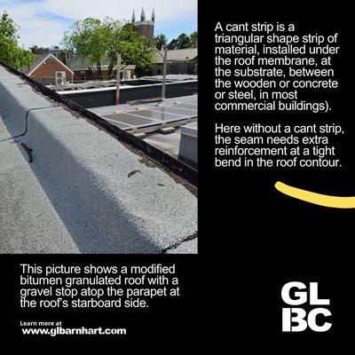 Modified bitumen flat roof membranes need seam reinforcement at upturns at parapet walls and adjacent vertical surfaces.