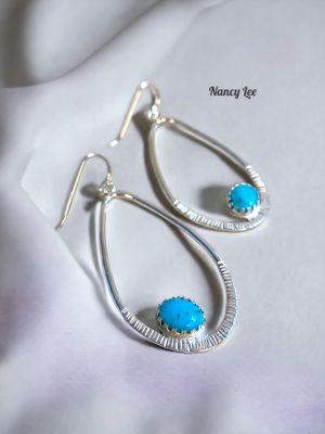 Turquoise Drop Earrings in Sterling Silver