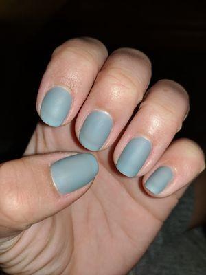 Gel manicure with matte