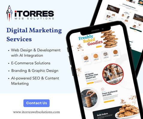 At ITorres Web Solutions, we craft modern, mobile-friendly websites that captivate visitors and convert them into customers.