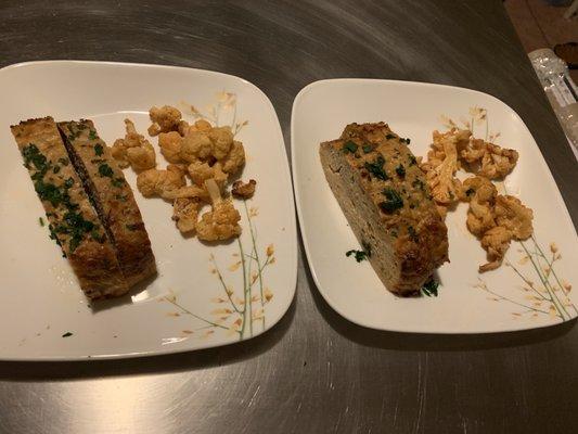 Barefoot Turkey Meatloaf and Oven Roasted Cauliflower for Two