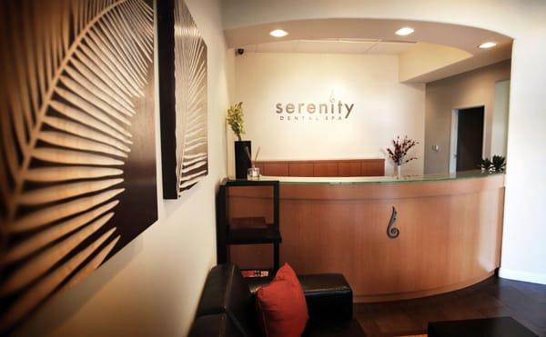 The reception lounge at Serenity Dental Spa located in Torrance, CA.