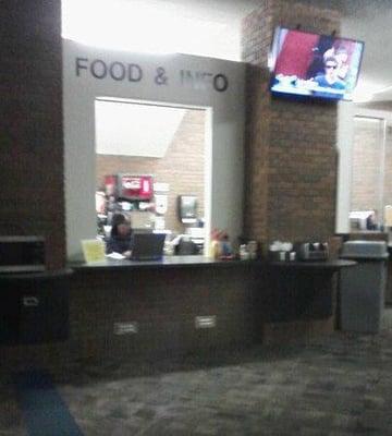 Ticket box office, information center and concession area of UM-Flint Theatre.