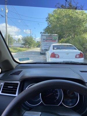 There is nowhere to park your car or the uhaul. Was instructed to move and park on the street off in the dirt.