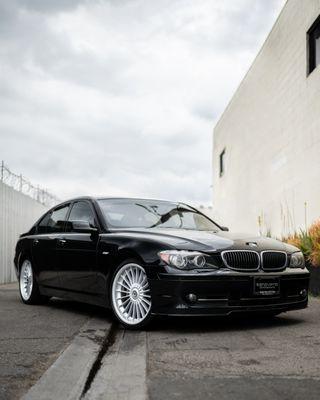 These Alpina BMW's are rare. This customer had the factory wheels refinished and center caps reworked to function properly.