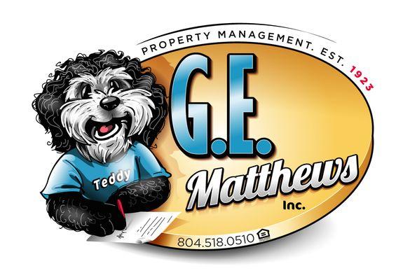 Our New Logo with Teddy our Office Mascot!