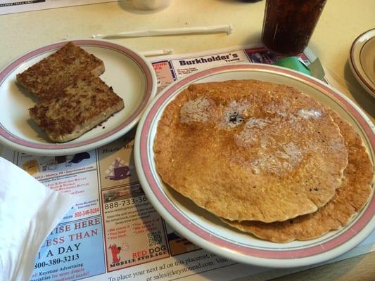 Hot cakes and scrapple.