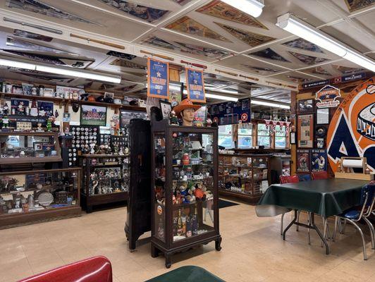 Dining area and Astros Memorabilia.