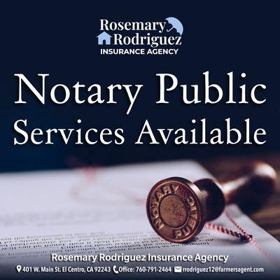 In office or Mobile Notary. A call away.   
 760-791-2464