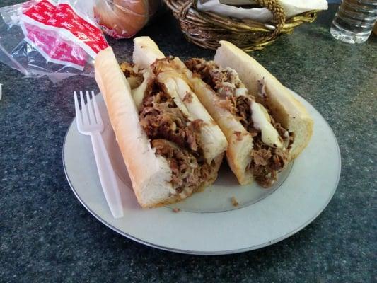 Steak and cheese with onions