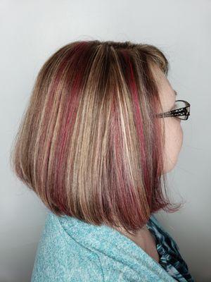 Ruby red& Bright blonde