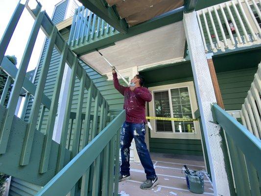 Apartment stairs and rail paint job