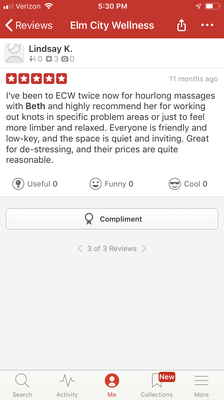 review from Elm City Wellness in New Haven