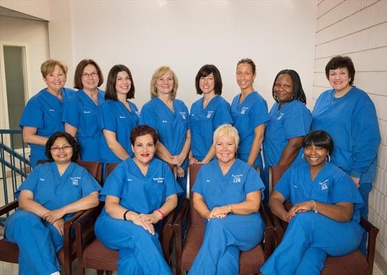 Nursing Staff Back Left to RT - Sandy Johnson, Joanne Williams, Deanna Fappiano, Linda Chabot, Jessica Dorey, Lisa Schepisi, ...