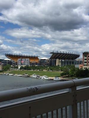 View going across one of the bridges