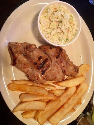 Turkey ribs (4 bones) with two sides $10.00